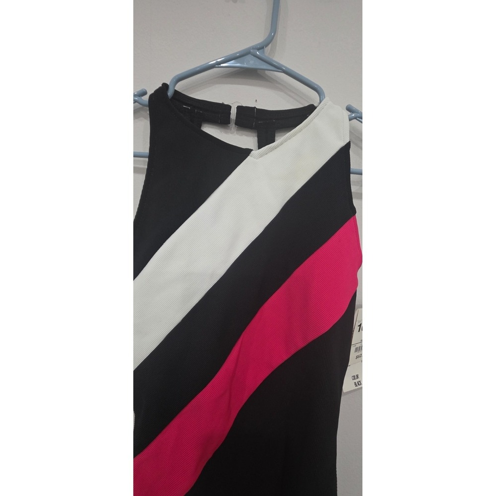 JCPenney One Piece Colorblock Swimsuit Racerback Black White Red Size 10 - Picture 3 of 5